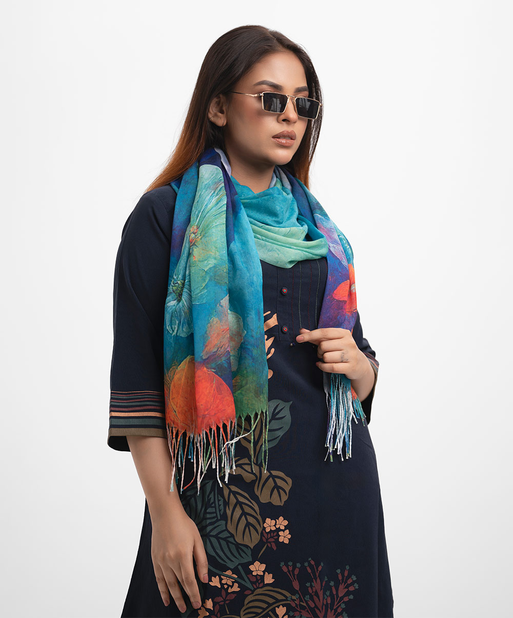 Image of Multi-color Cotton Blended Scarf